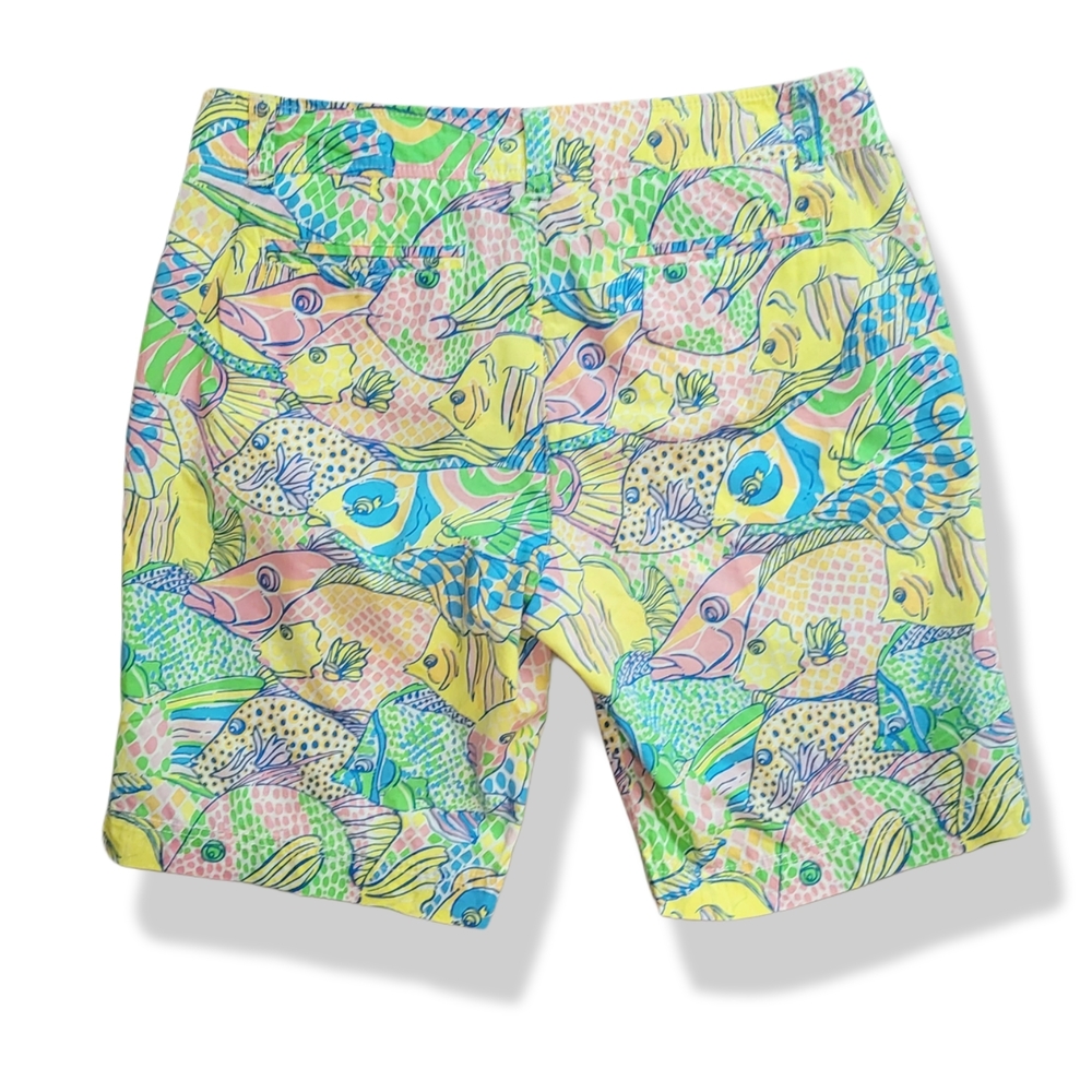 🌿Lilly Pulitzer Tropical Fish Print Bermuda Shorts Women's Size 8 Pastel Beach - Picture 8 of 11